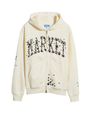 Market Galaxy Arc Embroiered Zip Hoodie - White