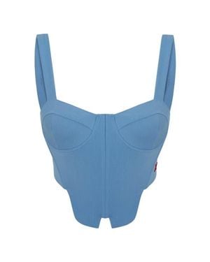 Pcfg Cotton Woven Corset Top - Blue