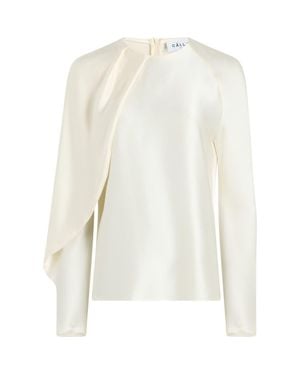 Callas Milano Bliss Drape Sleeve Blouse - White