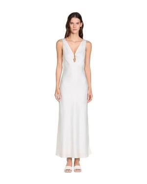 Sandro Jewel Satin-Effect Maxi Dress - White