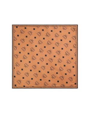 MCM Monogram Print Bandana Scarf - Brown