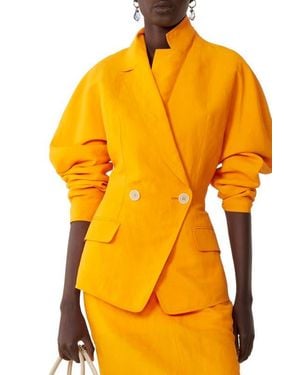 Lanvin Paper And Viscose Open-Back Jacket - Yellow