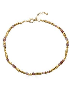 Loni Paul Jewelry Strawberry Quartz Bead Necklace - Metallic