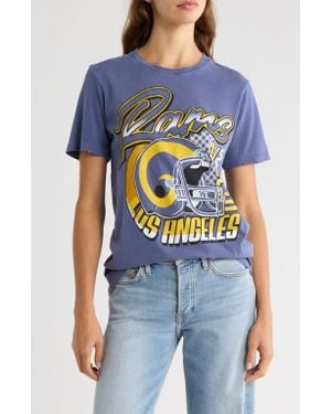 Junk Food Los Angeles Rams West Cotton Graphic T-Shirt - Blue
