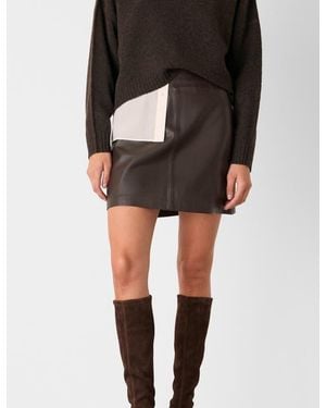 Whistles Leather A Line Skirt - Black