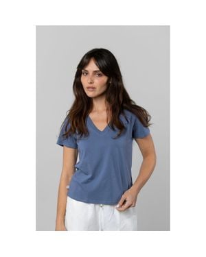 LEISURE LAB Supima V-Neck - Blue