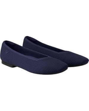 VIVAIA Square-Toe V-Cut Flats - Blue