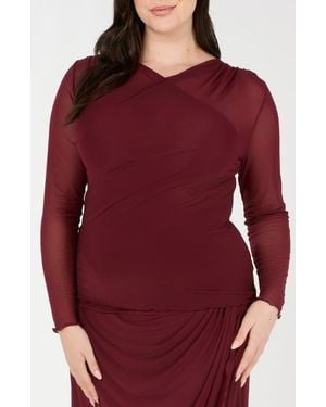 Estelle Annalise Long Sleeve Mesh Shirt - Red
