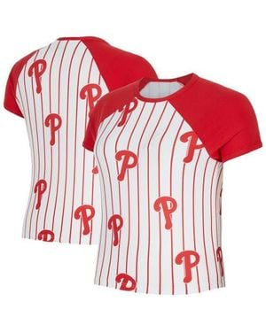 Concepts Sport Philadelphia Phillies Outbound Pinstripe Raglan T-Shirt - Red