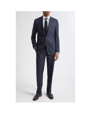 Isaia Delain Check Wool Suit - Blue