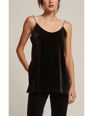 Crescent Velvet Cami Top - Black