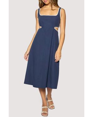 Lost + Wander Coastal Riviera Cotton Midi Dress - Blue