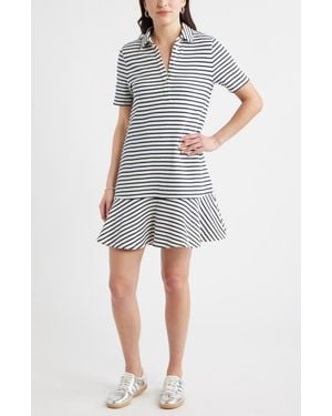 Caslon Henley Short Sleeve Polo Dress - Multicolor
