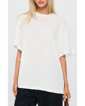 Princess Polly Zaydee Oversize Cotton Blend T-Shirt - White