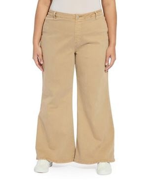 Lyssé Iris Flat Front Wide Leg Jeans - Natural