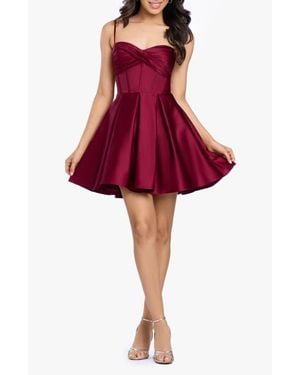 Blondie Nites Lamour Lace Back Fit & Flare Minidress - Red