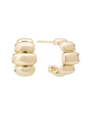 ATHRA LUXE Graduated Oval Hoop Earrings - Metallic