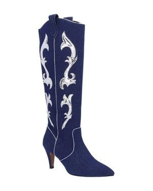J. Reneé Siera Knee High Western Boot - Blue