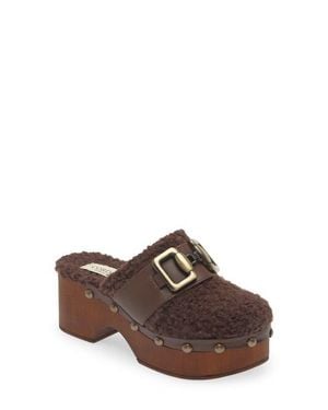 Cordani Winona Faux Shearling Platform Clog - Brown