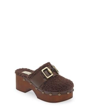 Cordani Winona Faux Shearling Platform Clog - Brown