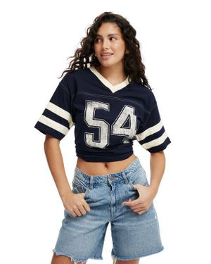 Cotton On V Neck Oversized Graphic Tee - Blue