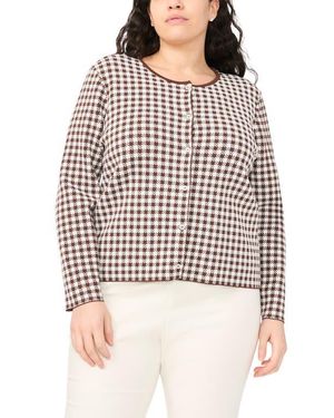 Halogen® Gingham Crewneck Cardigan - Multicolor