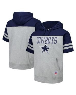 Mitchell & Ness Dallas Cowboys Off Field Vintage Logo Short Sleeve Pullover Hoodie - Blue