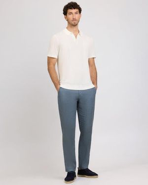 Onia Silk Ribbed Knit Polo - Blue