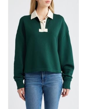 Rag & Bone Vintage Terry Polo Sweatshirt - Green