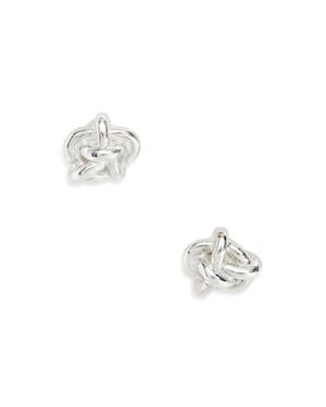 Shana Cave Flower Knot Stud Earrings - White