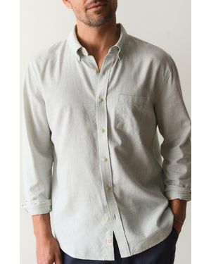 Marine Layer Better-Than-Linen Hemp Blend Button-Up Shirt - Gray