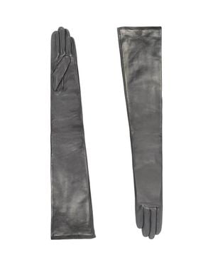Agnelle Glamour Leather Gloves Arm Length - Gray