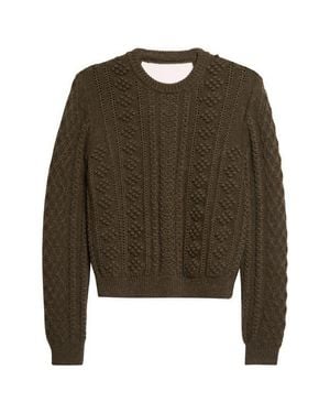 Jil Sander Back Slit Wool Sweater - Green