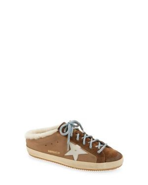 Golden Goose Super-Star Faux Shearling Lined Mule Sneaker - Brown