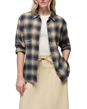 Prana Cabin Core Plaid Flannel Shirt - Gray