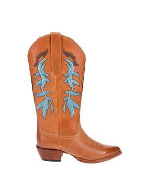 Malibu Beachwear Premium Western Leather Boots Loni - Orange