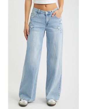 YMI Joey Star Wide Leg Jeans - Blue
