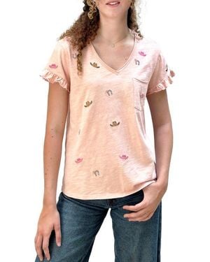 Billy T Cowboy Hat & Horseshoe T-Shirt - Pink