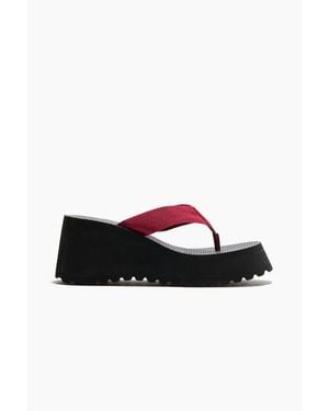 H&M Wedge-Heeled Flip-Flops - Black