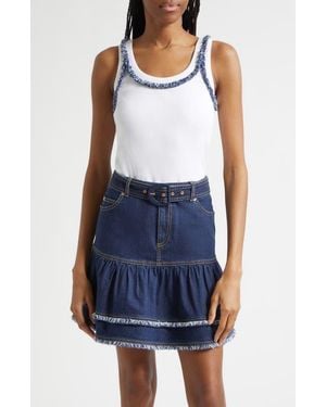 Cinq À Sept Quenta Fringe Tank - Blue