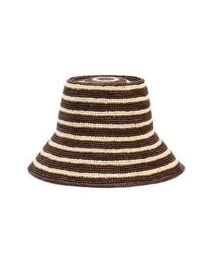 Janessa Leone Felix Crochet Raffia Bucket Hat - Natural