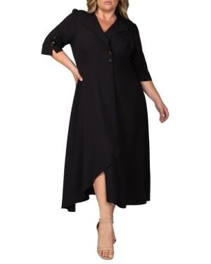 Standards & Practices Slit Sleeve Maxi Dress - Black