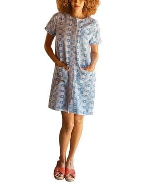 Ace & Jig Nat Button Front Mini Shift Dress - Blue