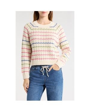 Marine Layer Mina Cotton Pointelle Sweater - Natural