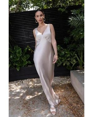 Rewritten Amelia V-Neck Dress - Natural