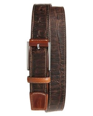 Torino Brushed Sheepskin Leather Belt - Brown