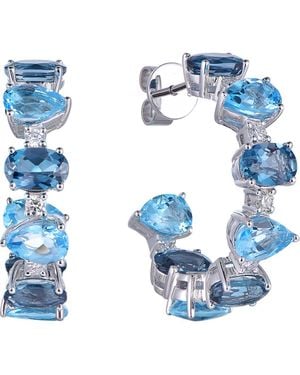 Kahn High Jewelry Swiss & London Topaz Earrings With Diamonds - Blue