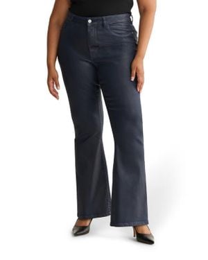 WARP+WEFT Nao Coated High Waist Bootcut Jeans - Blue