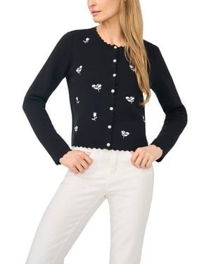 Cece Embroidered Cardigan - Blue