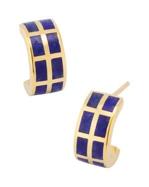 Jan Leslie Dash Huggie Earring Set - Blue